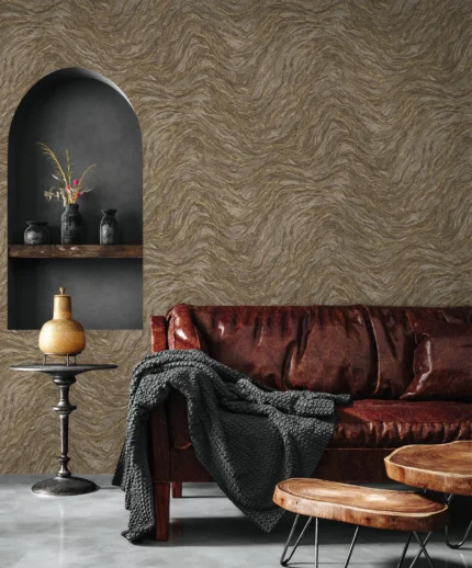 Brown Embossed Wallpaper – Neutral Glittering (24104-4)